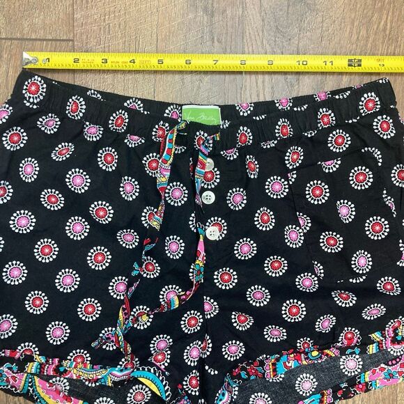 Vera Bradley‎ Loungewear Sleepwear Black Shorts 100% Cotton Abstract Floral sz S - Picture 5 of 10